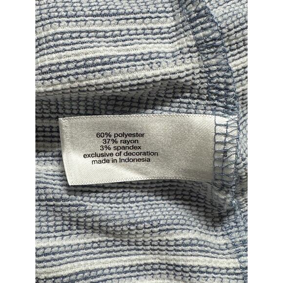 Lane Bryant Top Womens 22 24 Blue Striped Convertible Off Shoulder Peplum Beachy - Picture 7 of 10